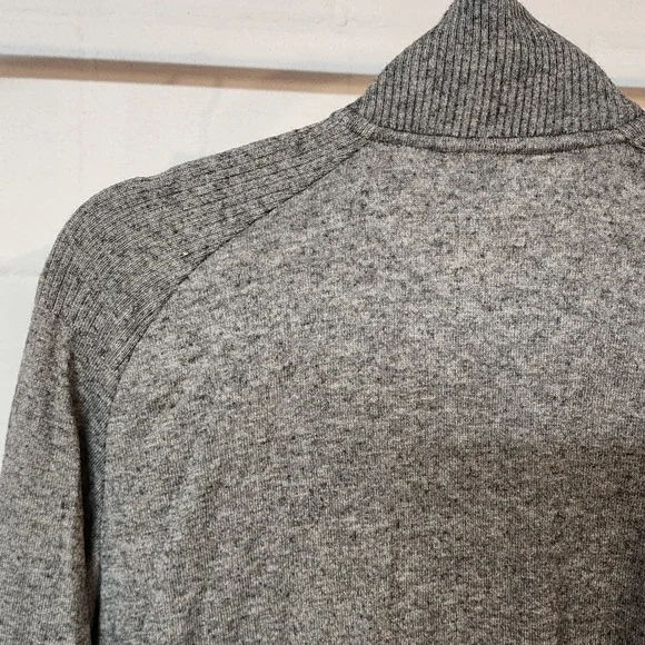 The North Face Mens XL TG Grey Speckled Knit Zip Up Jacket Full Zip Pockets Wool - Picture 10 of 10
